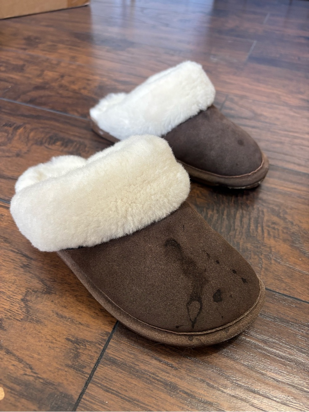 Red Wing Brown Suede Slippers with Shearling Cuff size 5.5